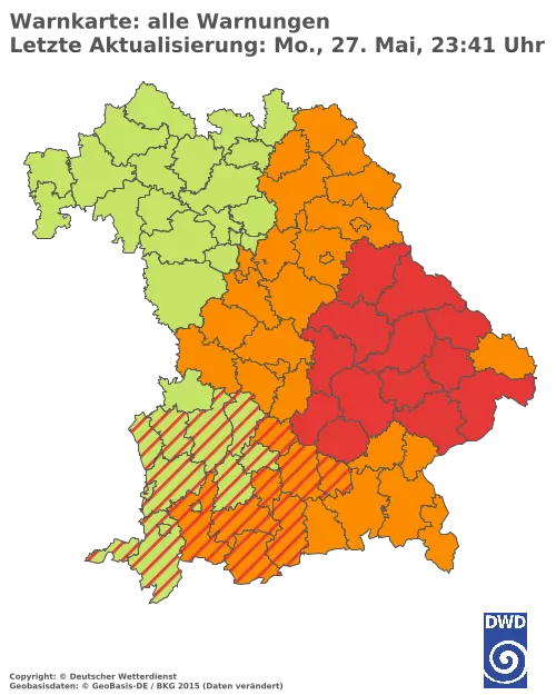 Aktuelle Wetterwarnungen für  Neustadt a.d. Waldnaab