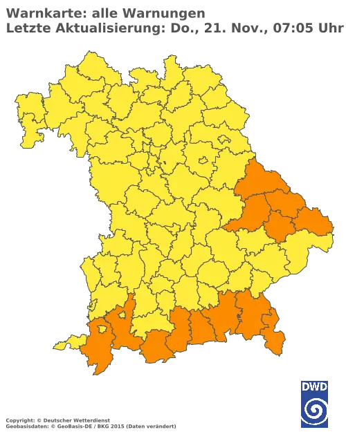 Aktuelle Wetterwarnungen für  Neustadt a.d. Waldnaab