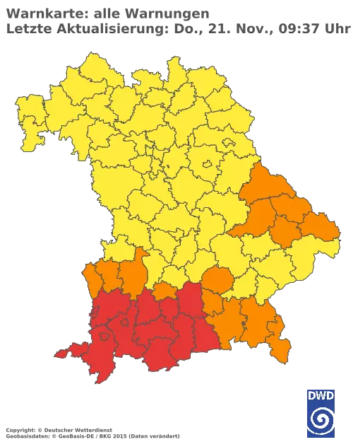 Aktuelle Wetterwarnungen für  Neustadt a.d. Waldnaab