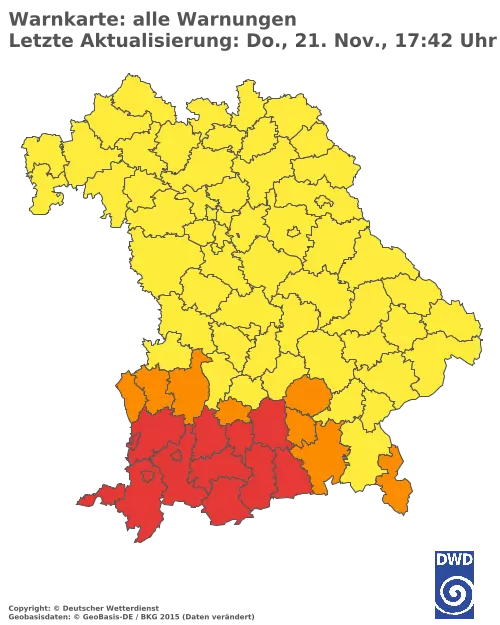 Aktuelle Wetterwarnungen für  Neustadt a.d. Waldnaab