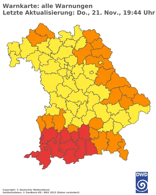 Aktuelle Wetterwarnungen für  Neustadt a.d. Waldnaab